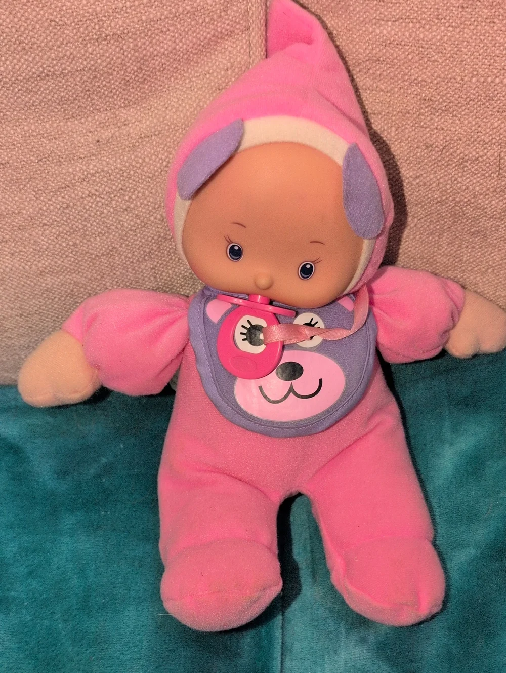 Pink Plush Baby Doll with Pacifier
